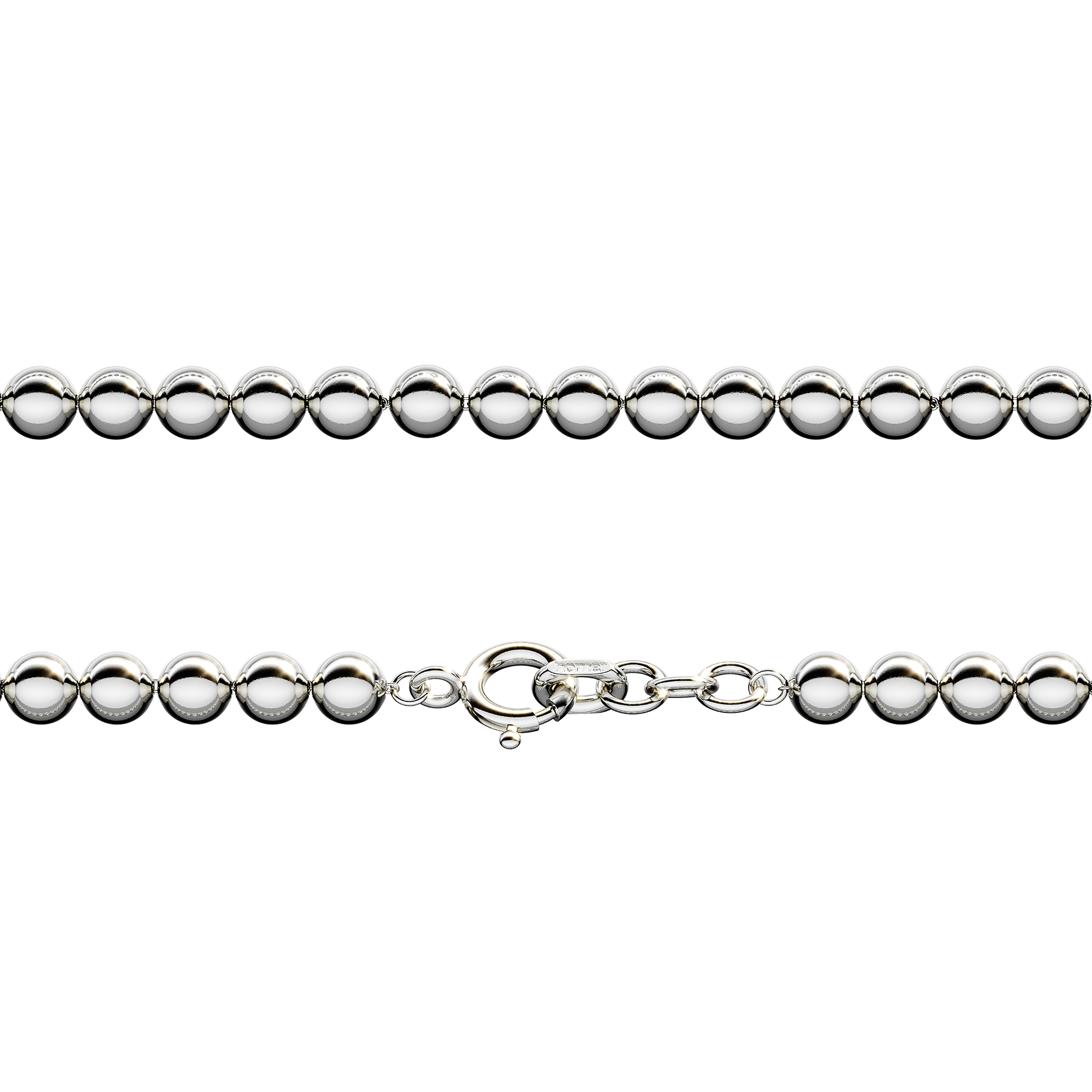 A detail of Sphere Link Chain in Silver
